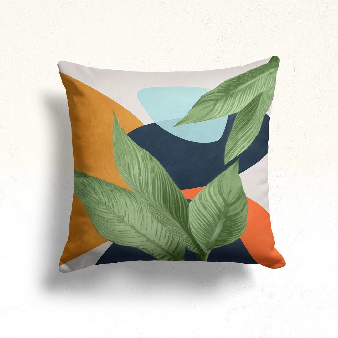 Abstract Leaves Pillow Case|Tropical Cushion Case|Modern Decorative Pillowtop|Plant Print Decor|Floral Farmhouse Cushion|Boho Bedding Pillow