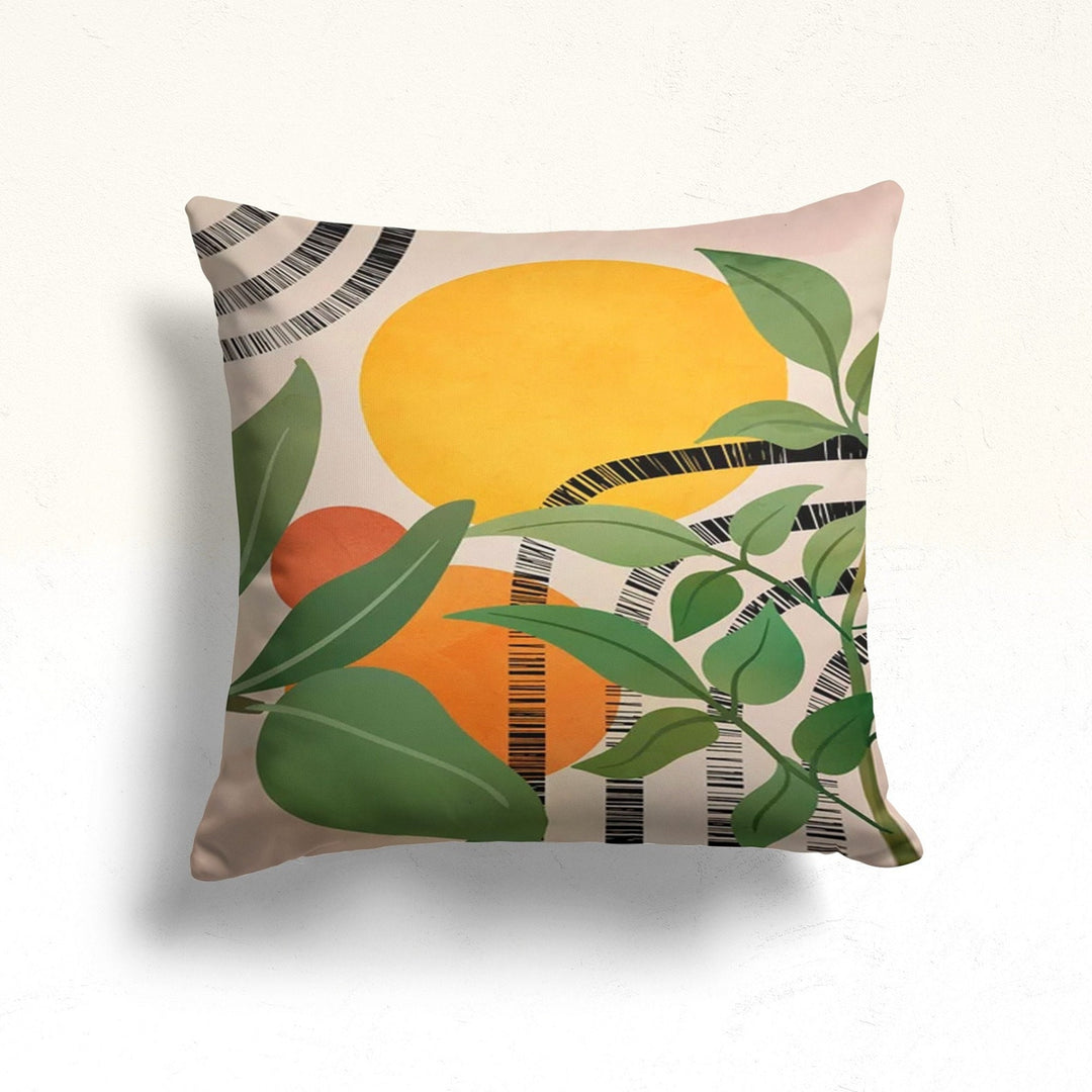 Abstract Leaves Pillow Case|Tropical Cushion Case|Modern Decorative Pillowtop|Plant Print Decor|Floral Farmhouse Cushion|Boho Bedding Pillow