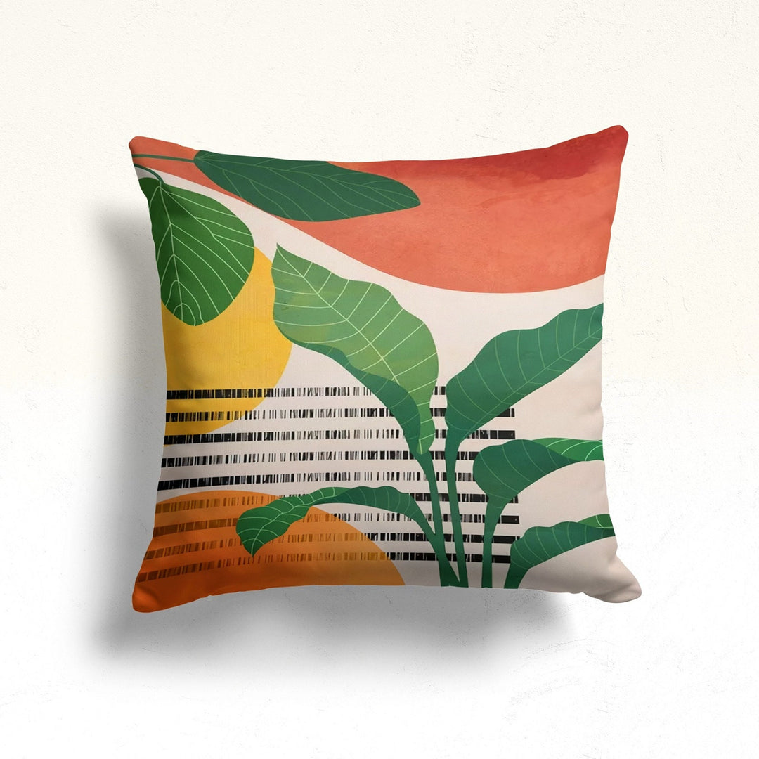 Plants Pillow Cover|Leaves Cushion Case|Onedraw Home Decor|Decorative Pillowtop|Boho Bedding Decor|Housewarming Abstract Floral Cushion