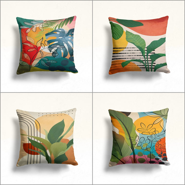 Plants Pillow Cover|Leaves Cushion Case|Onedraw Home Decor|Decorative Pillowtop|Boho Bedding Decor|Housewarming Abstract Floral Cushion