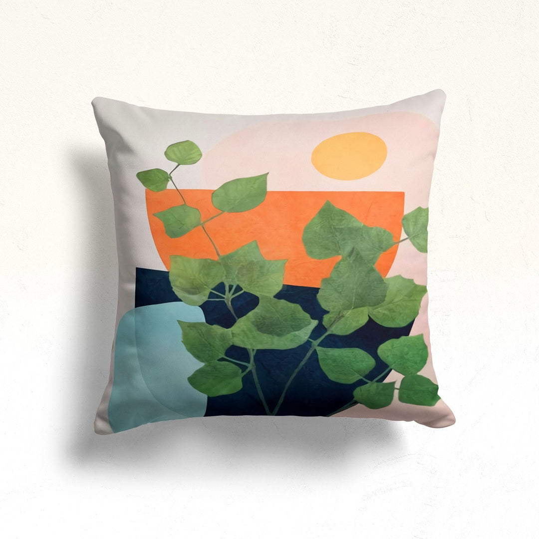 Plants Pillow Cover|Leaves Cushion Case|Onedraw Home Decor|Decorative Pillowtop|Boho Bedding Decor|Housewarming Abstract Floral Cushion