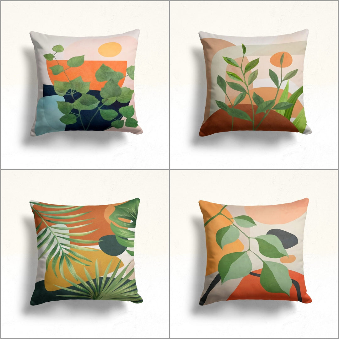 Plants Pillow Cover|Leaves Cushion Case|Onedraw Home Decor|Decorative Pillowtop|Boho Bedding Decor|Housewarming Abstract Floral Cushion