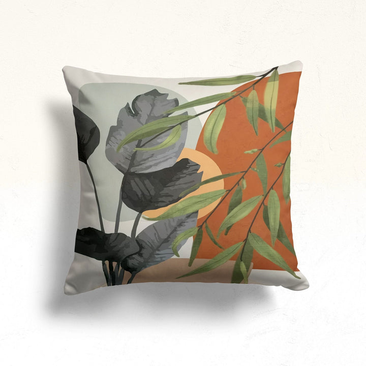 Leaves Pillow Cover|Housewarming Abstract Floral Cushion|Leaves Cushion Case|Decorative Pillowtop|Onedraw Home Decor|Boho Bedding Decor