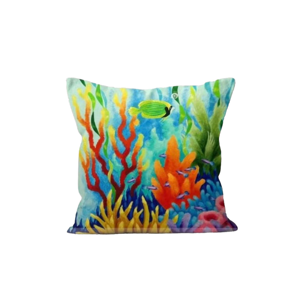 Coral Pillow Case|Starfish Cushion Cover|Coastal Pillowcase|Beach House Decor|Seahorse and Mermaid Coastal Throw Pillow Cover|Nautical Decor