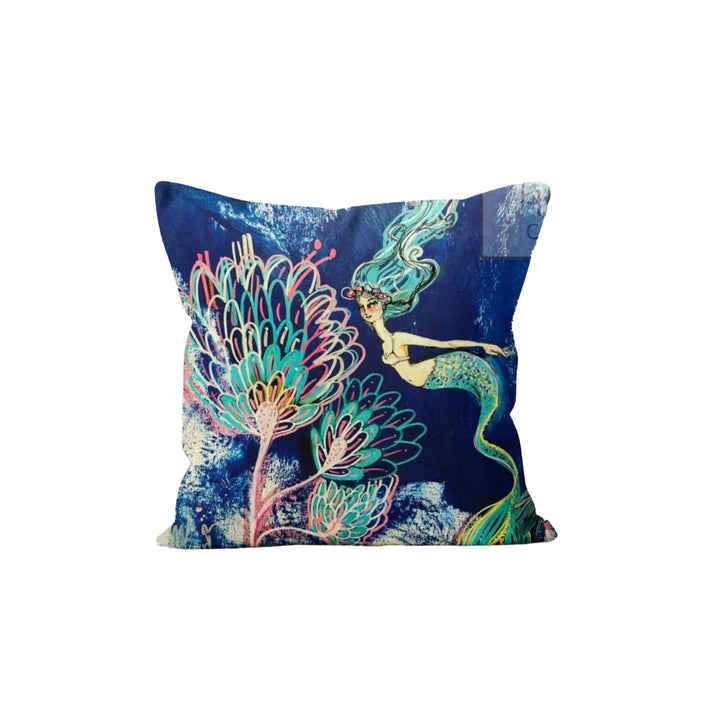 Coral Pillow Case|Starfish Cushion Cover|Coastal Pillowcase|Beach House Decor|Seahorse and Mermaid Coastal Throw Pillow Cover|Nautical Decor