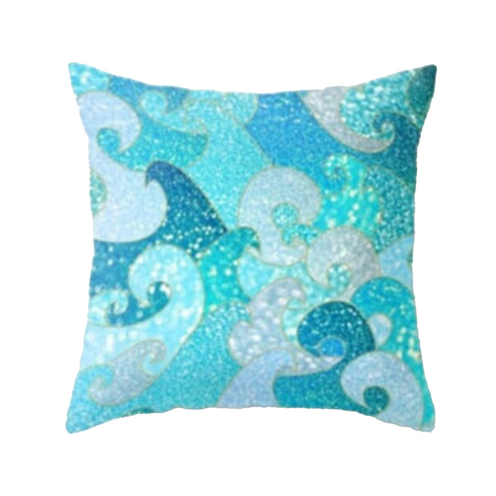 Marine Pillow Case|Turquoise Beach House Decor|Seahorse Cushion Cover|Octopus Pillowcase|Coastal Throw Pillow Cover|Oceanic Home Decor