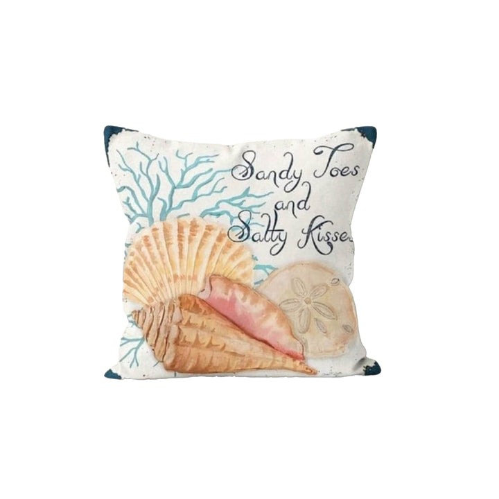 Seashell Pillow Case|Starfish Cushion Cover|Oyster Cushion Case|Nautical Home Decor||Beach House Decor|Coastal Style Throw Pillow Cover