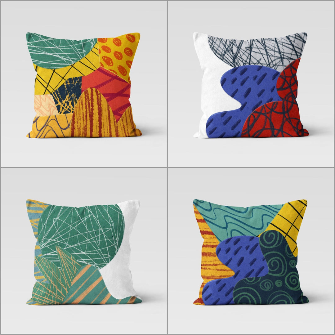 Abstract Pillow Cover|Colorful Cushion Case|Decorative Outdoor Throw Pillowcase|Boho Bedding Pillow Case|Sofa Cushion Cover|Stylish Decor