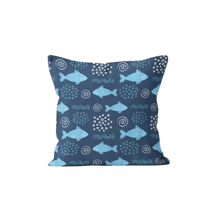 Fish Print Pillowtop|Nautical Summer Cushion Cover|Colorful Fish Decor|Beach House Pillow|Abstract Coastal Throw Pillow|Marine Pillowcase