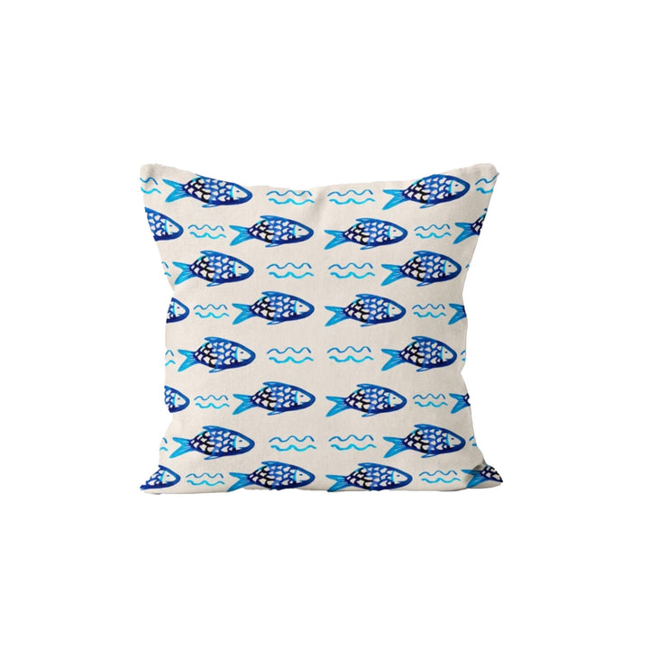 Fish Print Pillowtop|Nautical Summer Cushion Cover|Colorful Fish Decor|Beach House Pillow|Abstract Coastal Throw Pillow|Marine Pillowcase