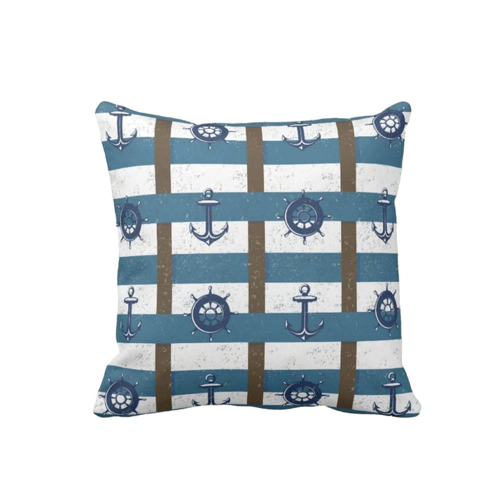 Nautical Pillow Case|Seahorse and Starfish Coastal Throw Pillow Cover|Octopus, Anchor Cushion Cover|Sea Turtle Cushion|Beach House Decor