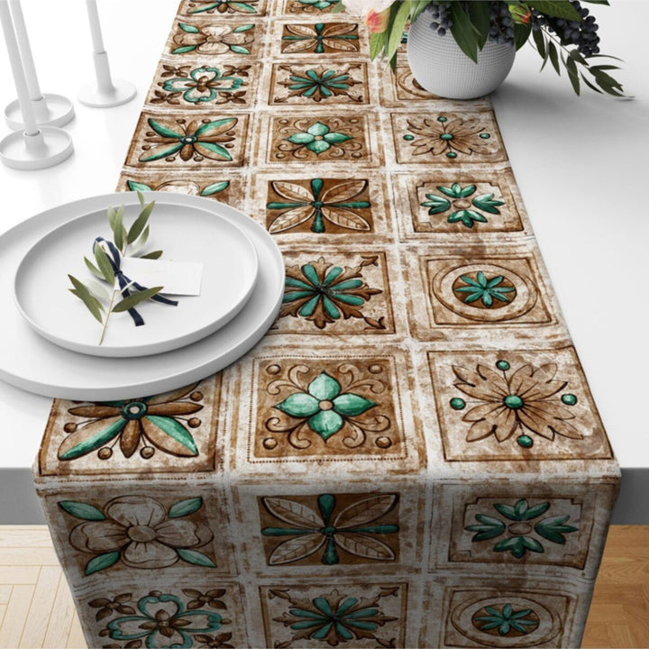 Floral Table Runner|Summer Tablecloth|Patchwork Style Tabletop|Housewarming Runner|Farmhouse Floral Tabletop|Stylish Decorative Tablecloth