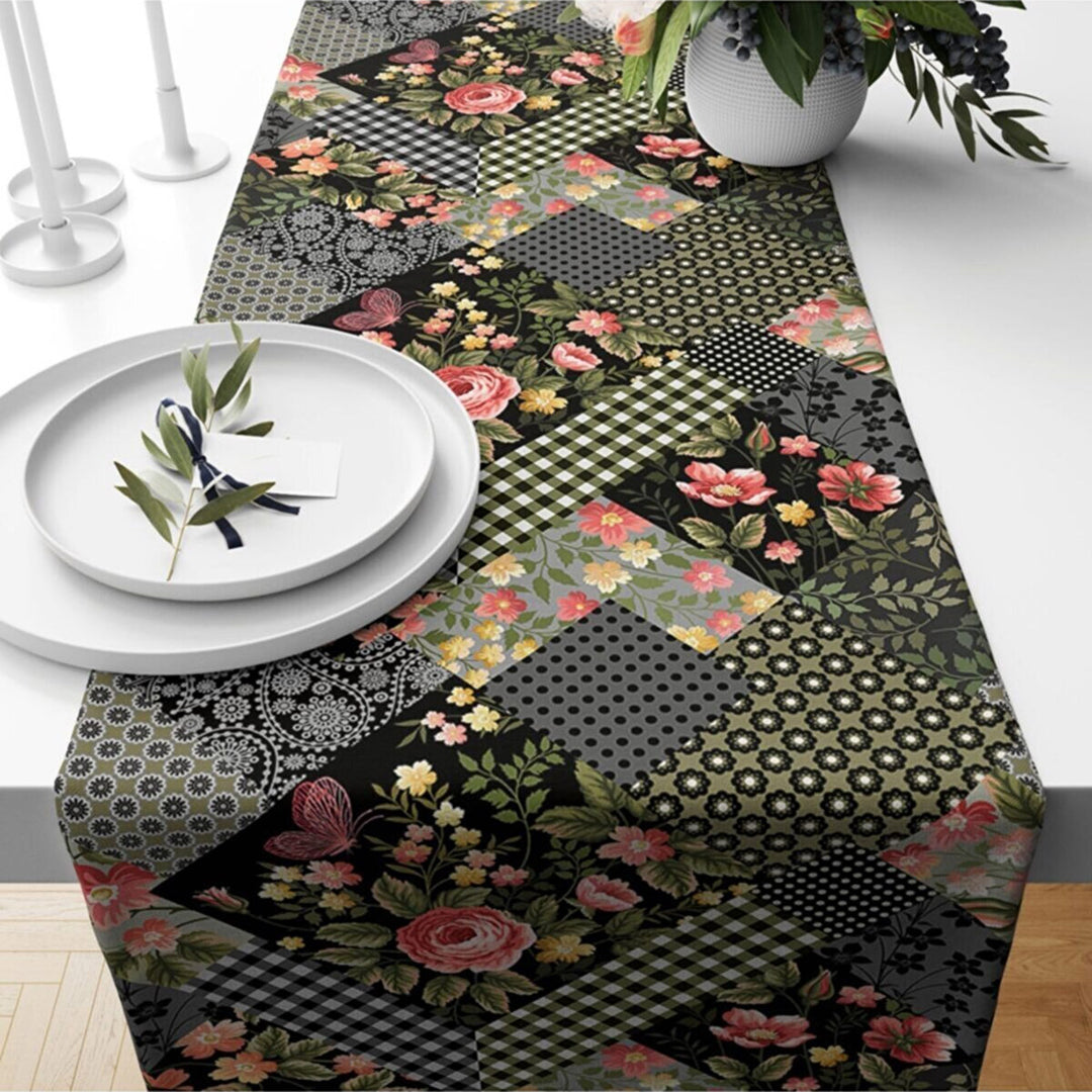 Floral Table Runner|Summer Tablecloth|Patchwork Style Tabletop|Housewarming Runner|Farmhouse Floral Tabletop|Stylish Decorative Tablecloth