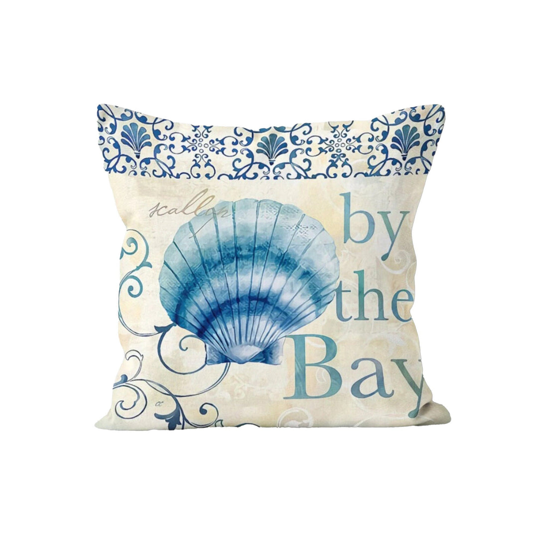 Nautical Pillow Case|Starfish and Seahorse Coastal Throw Pillow Cover|Anchor Wheel Jellyfish Cushion|Oyster Cushion Case|Beach House Decor