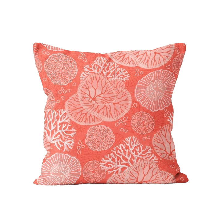 Nautical Pillow Case|Coral and Starfish Coastal Throw Pillow Cover|Seaside Pillowtop|Porch Cushion Cover|Marine Pillowcase|Beach House Decor