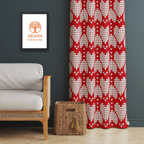 Heart Print Curtain|V-Day Curtain|Love Home Decor|Decorative Living Room Curtain|Thermal Insulated Window Treatment|Valentine&