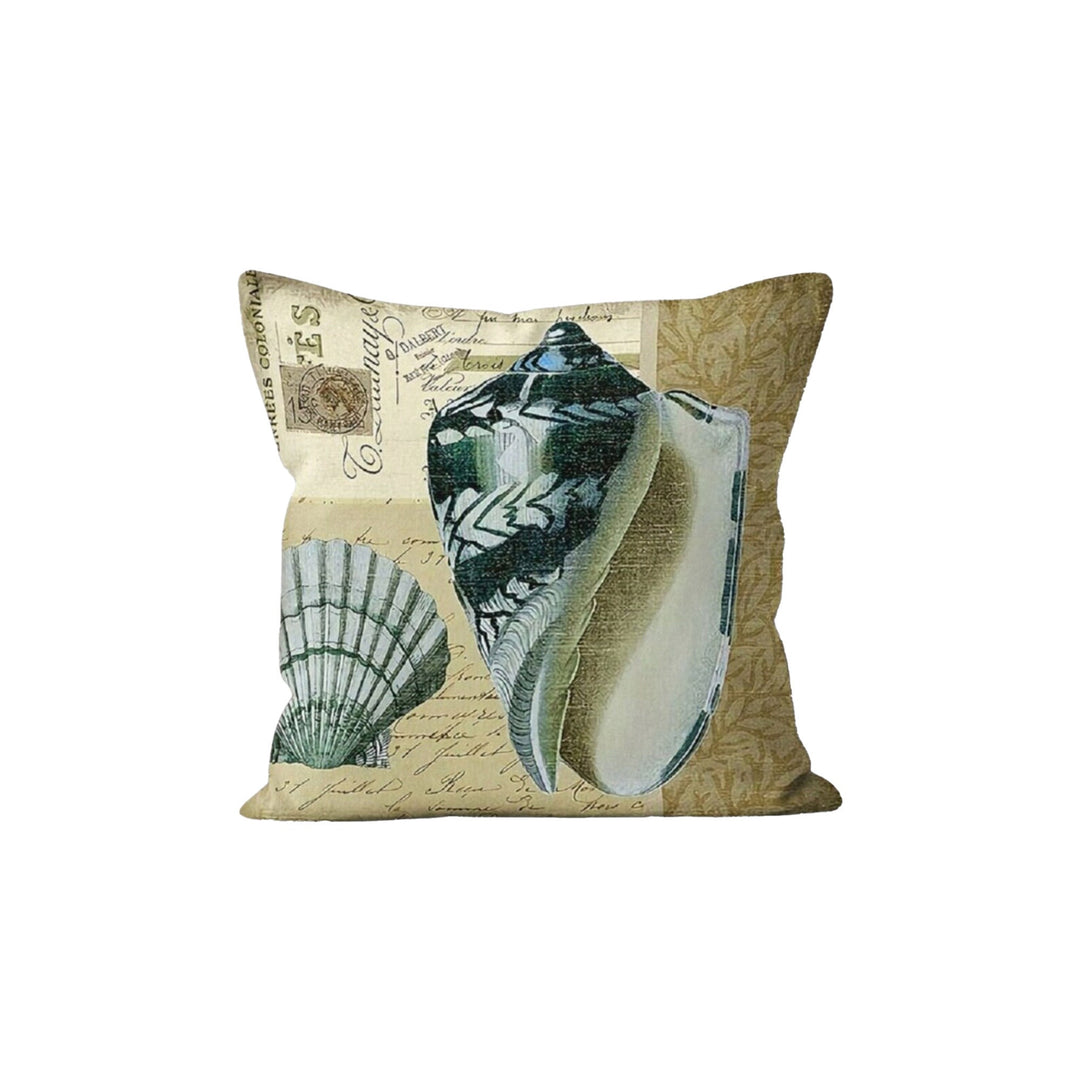 Seashell Pillow Case|Coral Cushion Cover|Nautical Pillowcase|Marine Beach House Decor|Seahorse and Coral Print Coastal Throw Pillow Cover