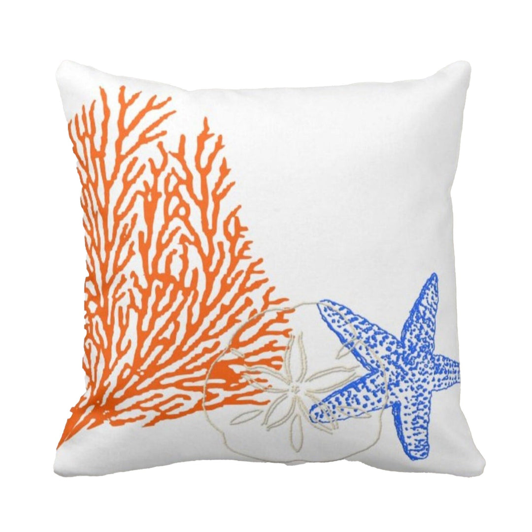 Nautical Pillow Case|Starfish Cushion Cover|Octopus Pillowcase|Coral Print Beach House Decor|Coastal Throw Pillow Cover|Summer Trend Decor