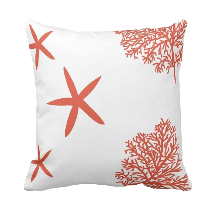 Nautical Pillow Case|Starfish Cushion Cover|Octopus Pillowcase|Coral Print Beach House Decor|Coastal Throw Pillow Cover|Summer Trend Decor