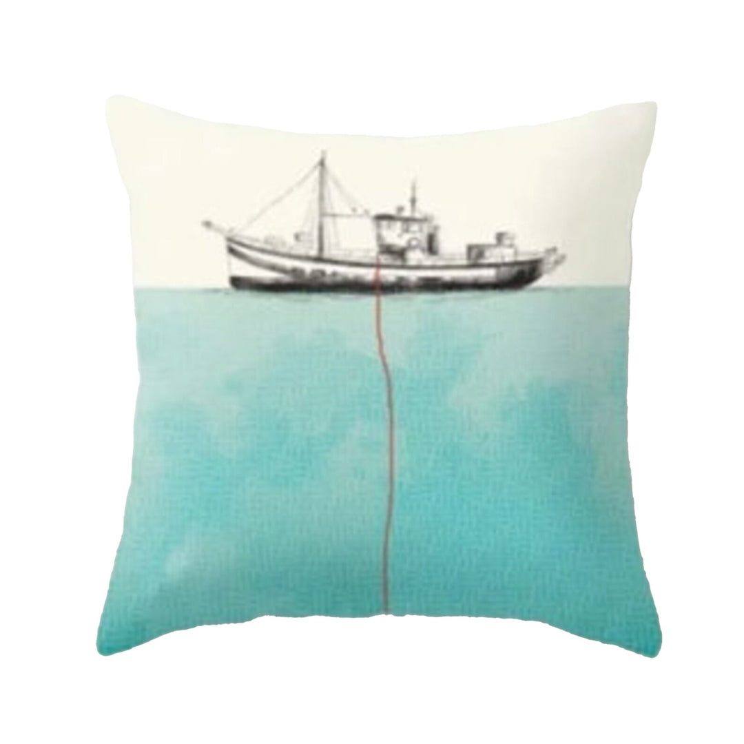 Marine Pillow Case|Turquoise Beach House Decor|Seahorse Cushion Cover|Octopus Pillowcase|Coastal Throw Pillow Cover|Oceanic Home Decor