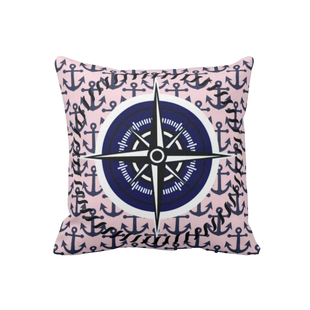 Nautical Pillow Case|Anchor Cushion Cover|Wheel Cushion Cover|Navy Marine Pillowcase|Beach House Decor|I Love Sea Coastal Throw Pillowtop