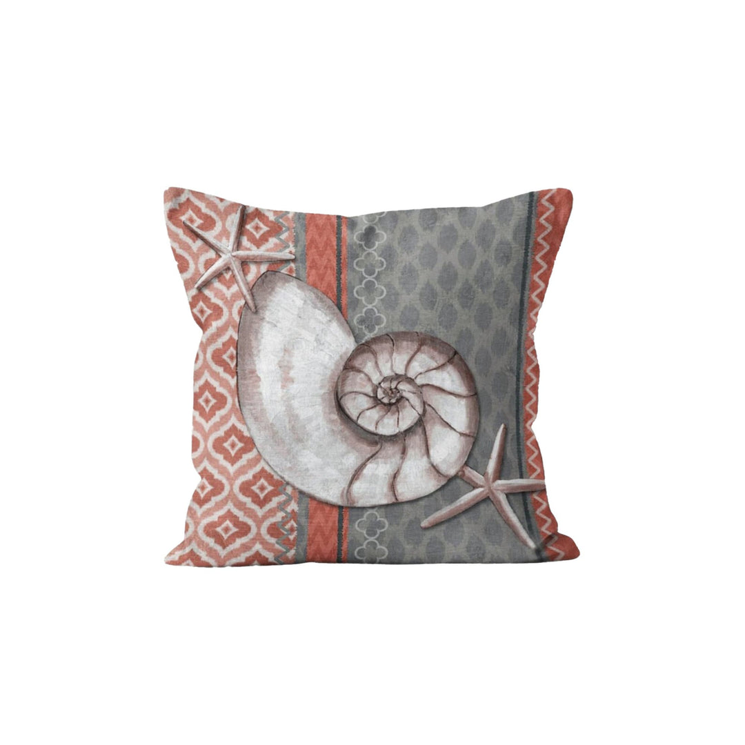 Seashell Pillow Case|Starfish Cushion Cover|Oyster Cushion Case|Nautical Home Decor||Beach House Decor|Coastal Style Throw Pillow Cover