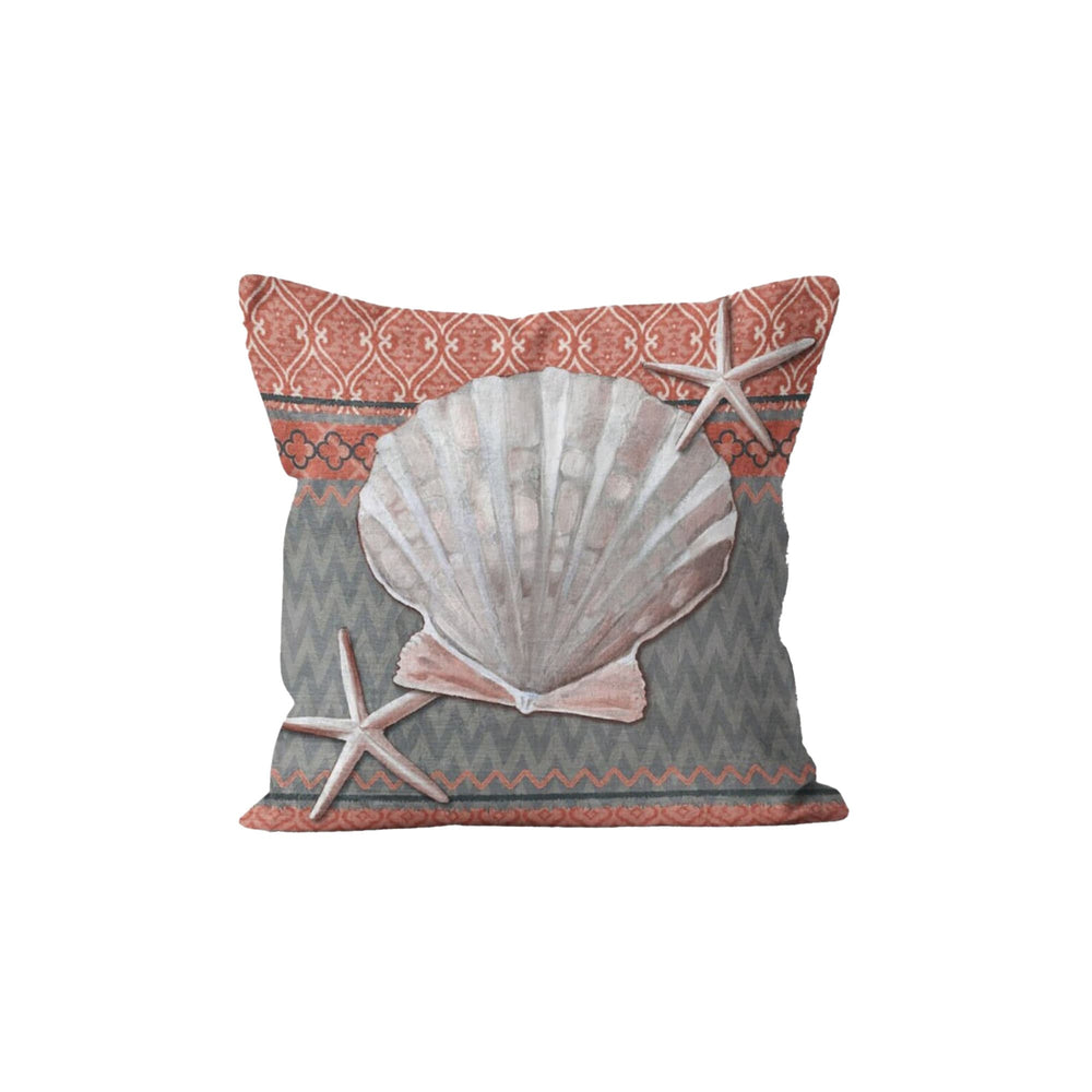 Seashell Pillow Case|Starfish Cushion Cover|Oyster Cushion Case|Nautical Home Decor||Beach House Decor|Coastal Style Throw Pillow Cover