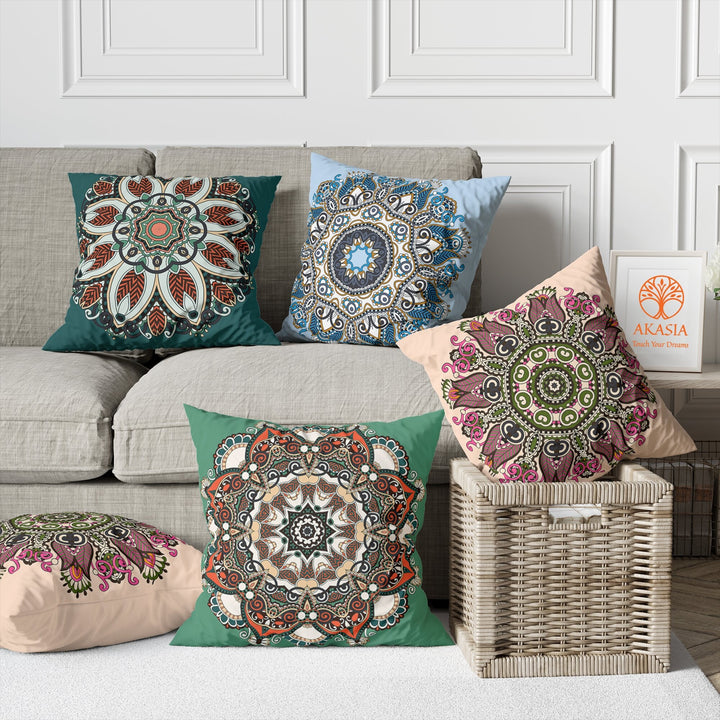 Mandala Pillow Cover|Geometric Cushion Case|Decorative Pillowtop|Boho Bedding Decor|Cozy Pillowcase|Outdoor Cushion Case|Sofa Throw Pillow