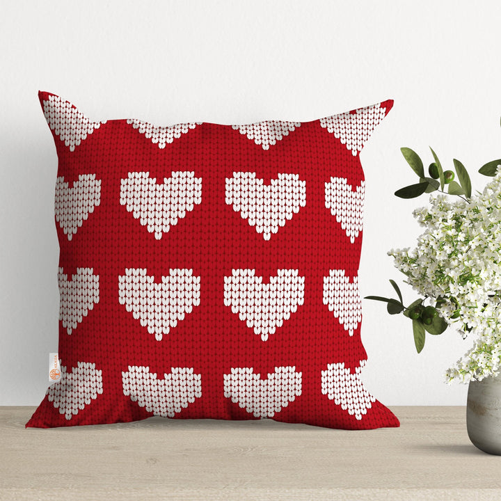 Heart Pillow Cover|V-Day Cushion Case|Decorative Pillowtop|Boho Bedding Decor|Love Pillowcase|Outdoor Cushion Case|Valentine's Day Gift