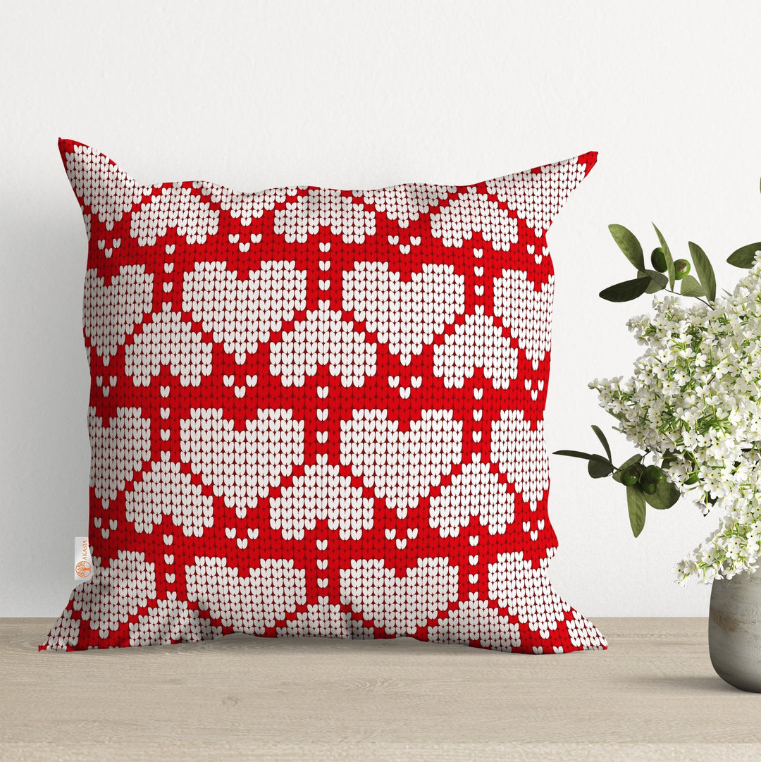 Heart Pillow Cover|V-Day Cushion Case|Decorative Pillowtop|Boho Bedding Decor|Love Pillowcase|Outdoor Cushion Case|Valentine's Day Gift