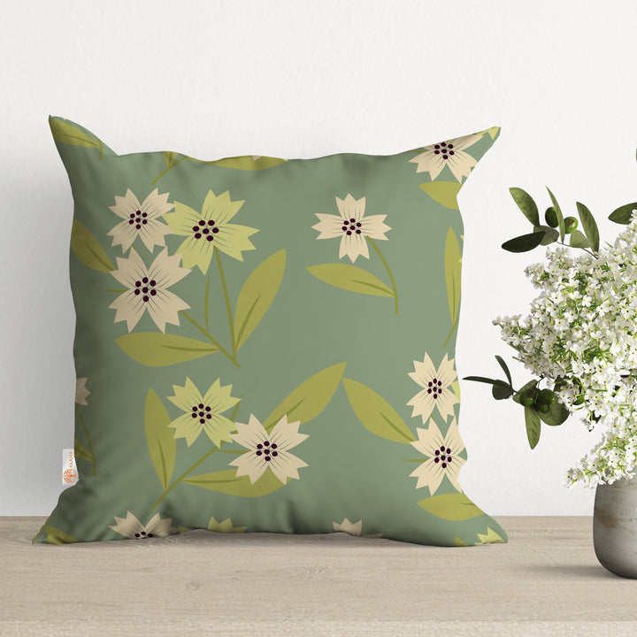 Floral Pillow Cover|Summer Cushion Case|Abstract Floral Pillowtop|Leaves Pillowcase|Plant Pillowcase|Outdoor Cushion Case|Sofa Throw Pillow