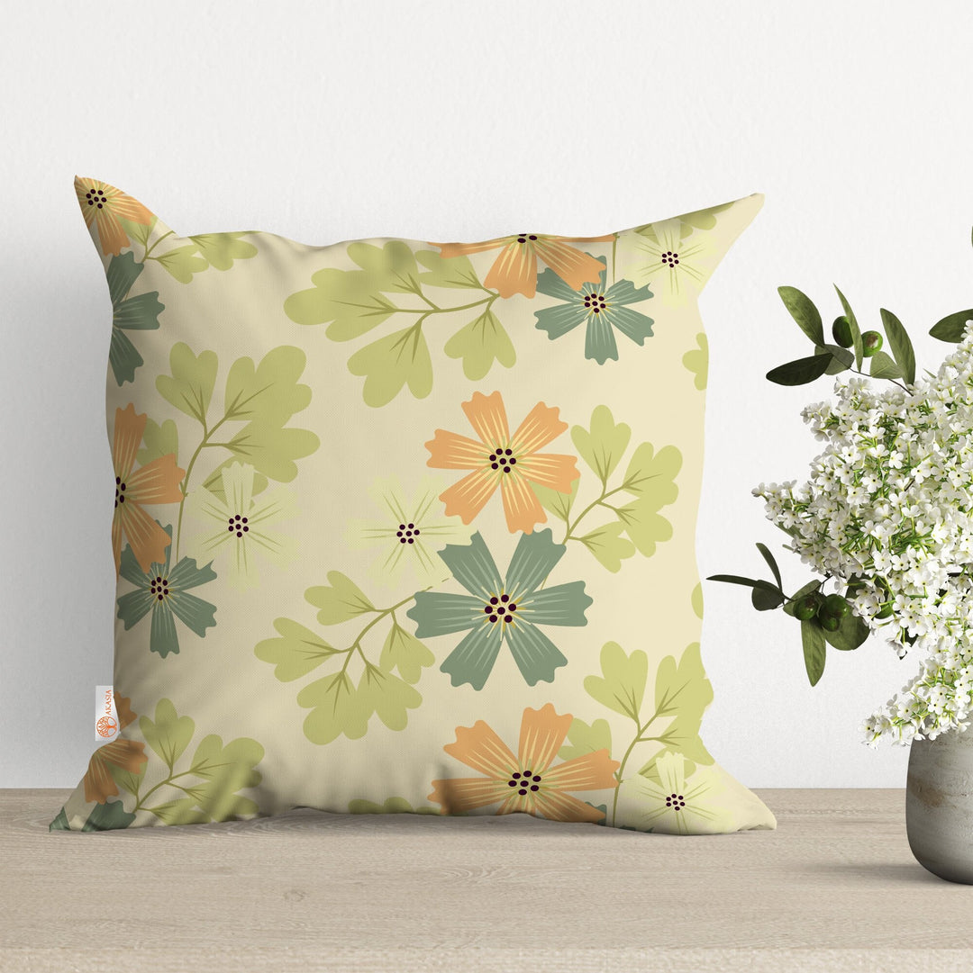 Floral Pillow Cover|Summer Cushion Case|Abstract Floral Pillowtop|Leaves Pillowcase|Plant Pillowcase|Outdoor Cushion Case|Sofa Throw Pillow