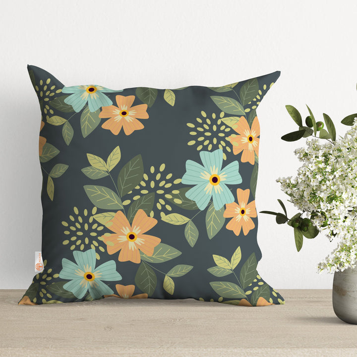 Floral Pillow Cover|Summer Cushion Case|Abstract Floral Pillowtop|Leaves Pillowcase|Plant Pillowcase|Outdoor Cushion Case|Sofa Throw Pillow