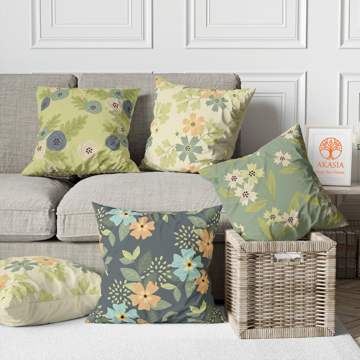 Floral Pillow Cover|Summer Cushion Case|Abstract Floral Pillowtop|Leaves Pillowcase|Plant Pillowcase|Outdoor Cushion Case|Sofa Throw Pillow