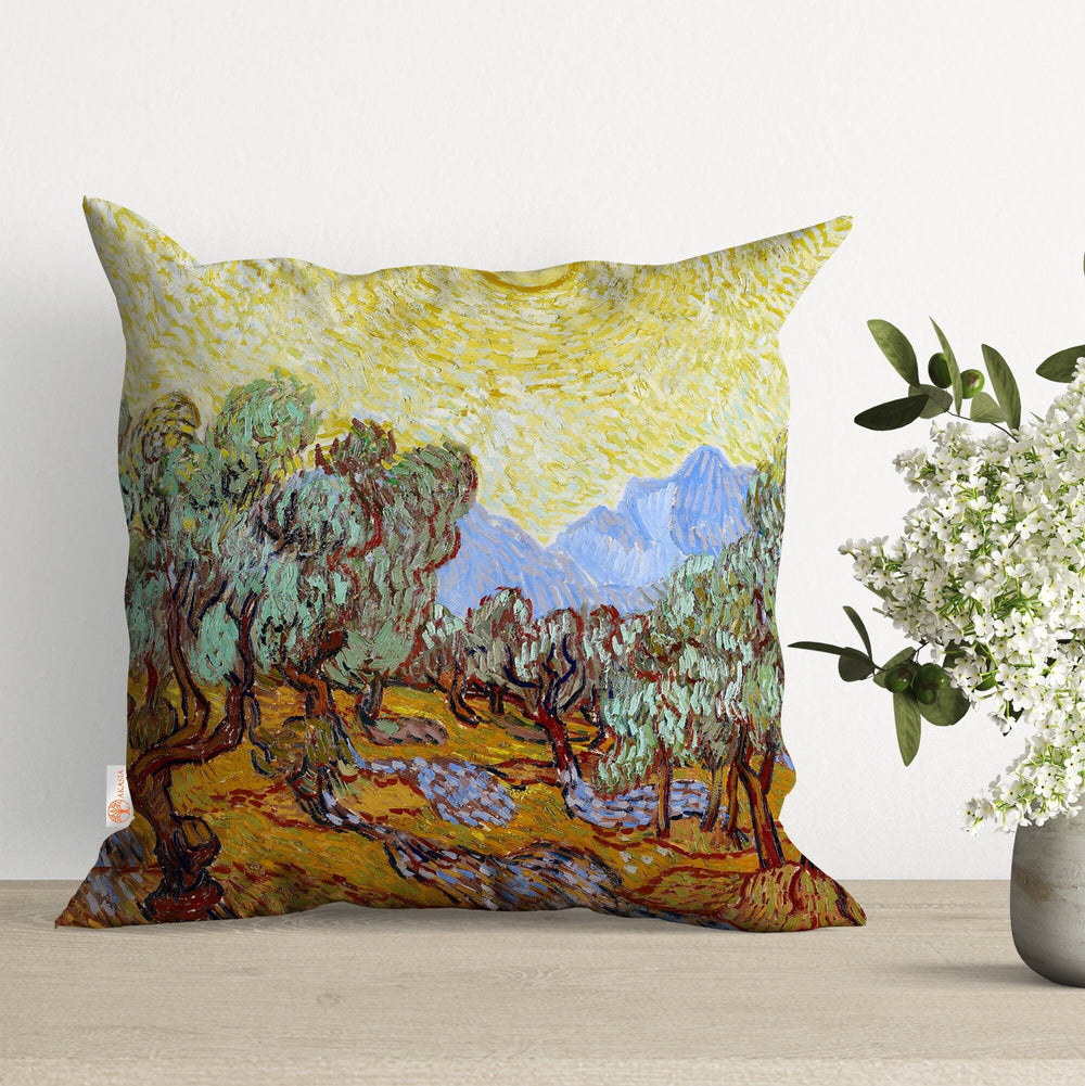 Olive Trees Pillow Case|Van Gogh Cushion|Decorative Pillowtop|Boho Bedding Decor|Cozy Pillowcase|Outdoor Cushion Case|Sofa Throw Pillow