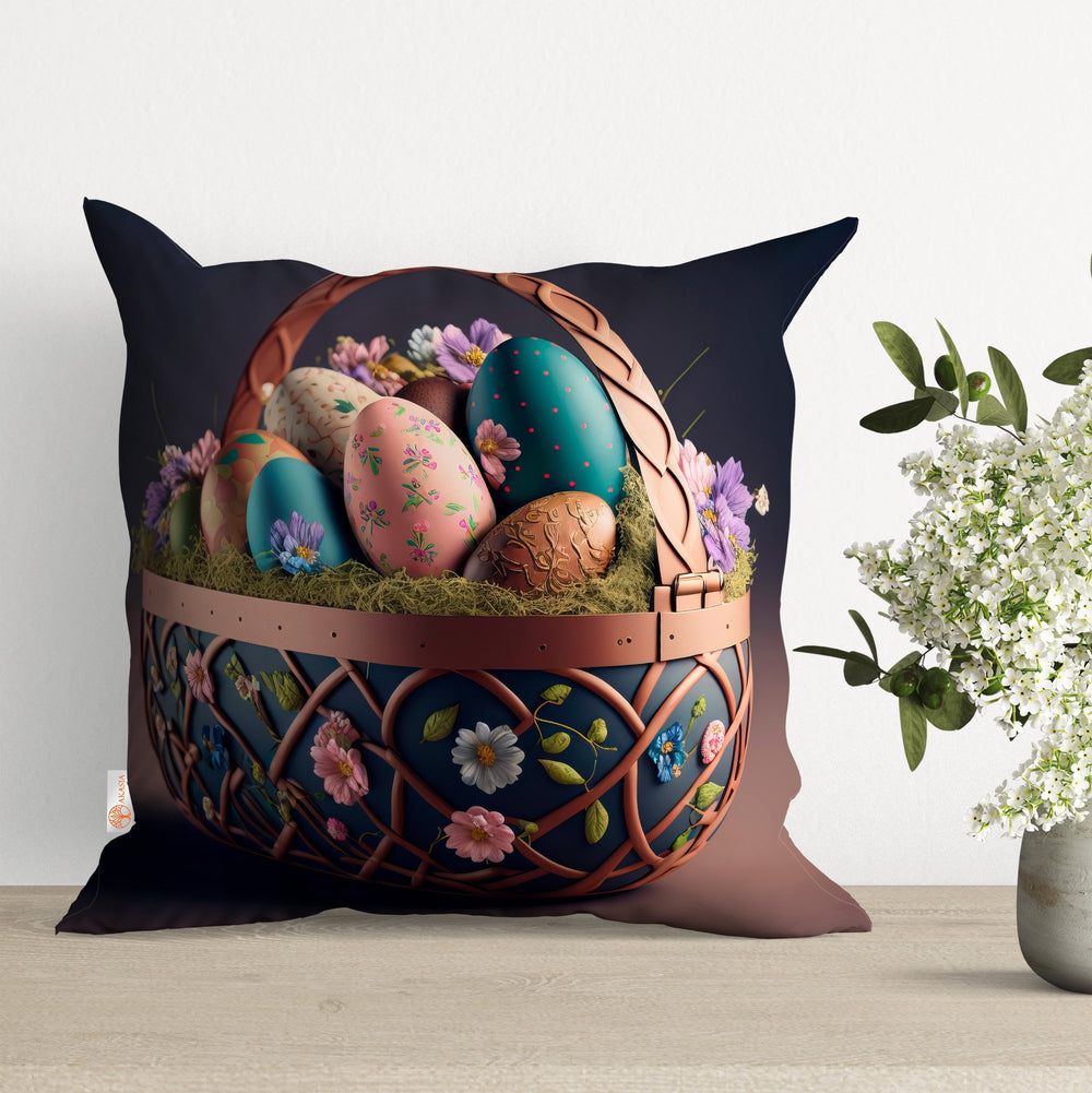 Easter Egg Pillow Cover|Colorful Cushion Case|Egg Print Pillowtop|Spring Pillowcase|Boho Bedding Decor|Throw Pillowcase|Outdoor Cushion Case