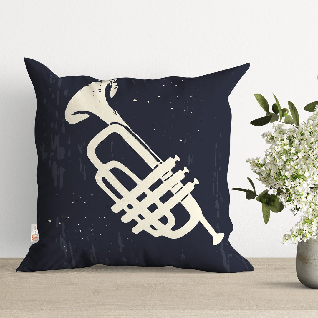 Musical Instrument Pillowtop|Trumpet Cushion Case|Drum Pillowtop|Boho Bedding Decor|Jazz Pillowcase|Outdoor Cushion Case|Sofa Throw Pillow