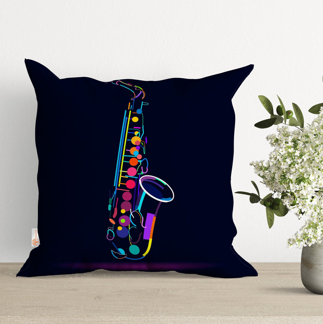 Musical Instrument Pillowtop|Saxophone Cushion Case|Violin Pillowtop|Gramophone Pillow|Guitar Pillowcase|Outdoor Cushion Case|Throw Pillow