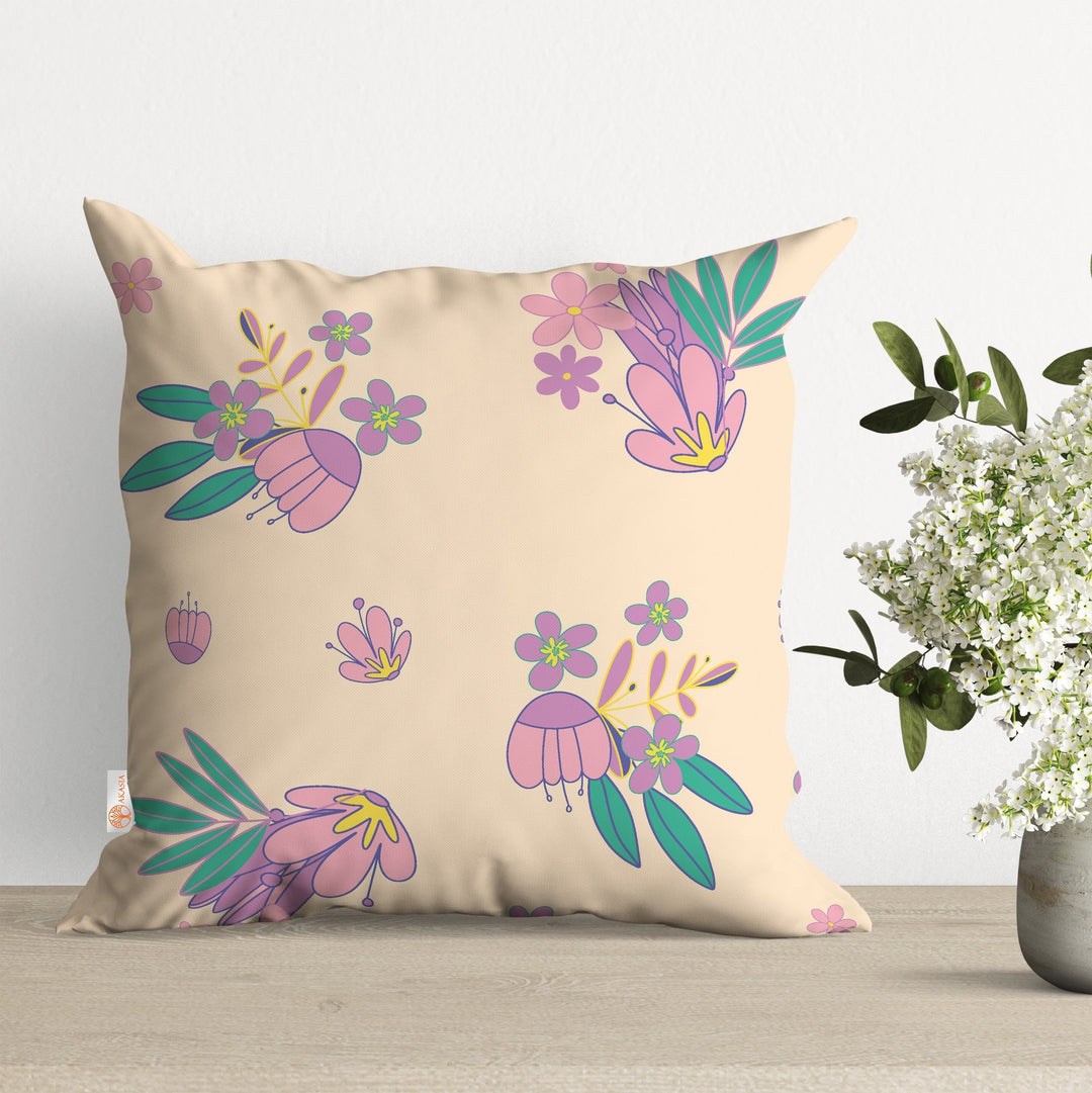 Abstract Floral Pillow Cover|Summer Cushion Case|Decorative Pillowtop|Boho Bedding Decor|Cozy Pillowcase|Outdoor Cushion|Sofa Throw Pillow