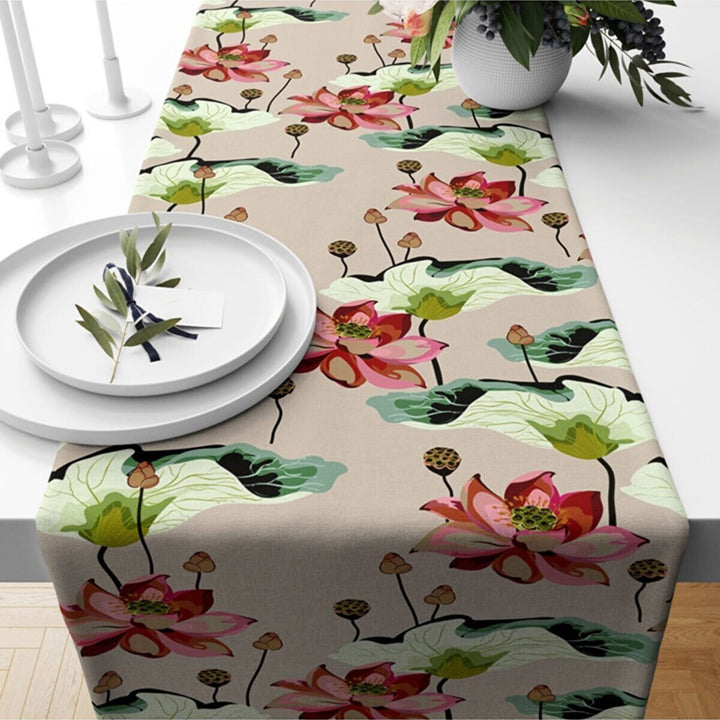 Floral Tablecloth|Butterfly Runner|Farmhouse Style Bee Print Tabletop|Decorative Stylish Tablecloth|Summer Table Runner|Floral Table Decor