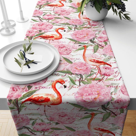 Flamingo Tablecloth|Summer Trend Runner|Floral Table Decor|Housewarming Runner|Farmhouse Animal Print Tabletop|Stylish Tropical Runner