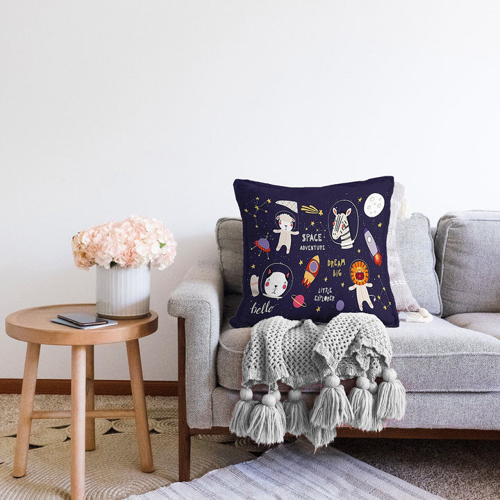 Space Pillow Cover|Kids Cushion Case|Kids Room Pillowcase|Boho Bedding Decor|Astronaut Pillowtop|Kid Cushion Case|Animal Print Throw Pillow