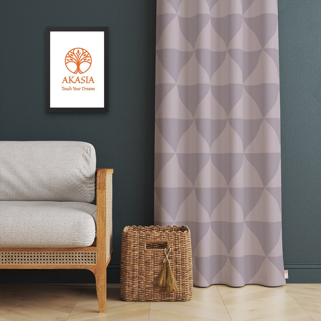 Geometric Curtain|Decorative Triangle Patterned Living Room Curtain|Thermal Insulated Window Treatment|Housewarming Zigzag Design Curtain