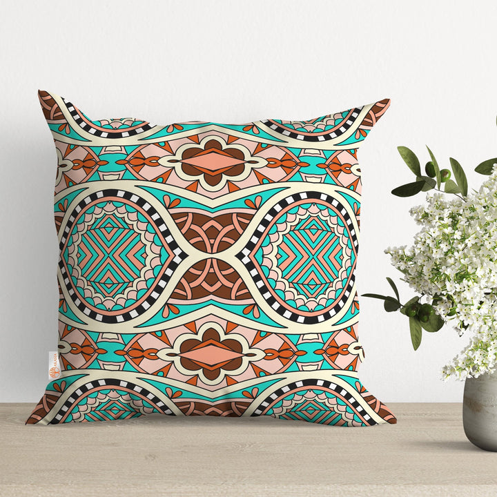 Geometric Pillow Cover|Abstract Cushion Case|Decorative Pillowtop|Boho Bedding Decor|Cozy Pillowcase|Outdoor Cushion Case|Ethnic Pillowtop