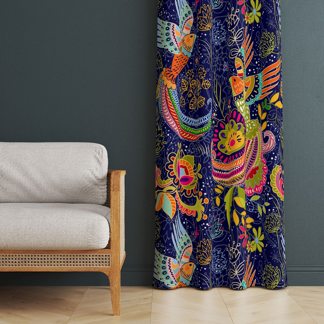 Colorful Curtain|Thermal Insulated Boho Panel Window Curtain|Decorative Abstract Living Room Curtain|Housewarming Bohemian Window Decor