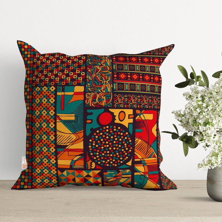 Abstract Pillow Cover|Ethnic Cushion Case|Decorative Pillowtop|Boho Bedding Decor|Cozy Pillowcase|Outdoor Cushion Case|Sofa Throw Pillow