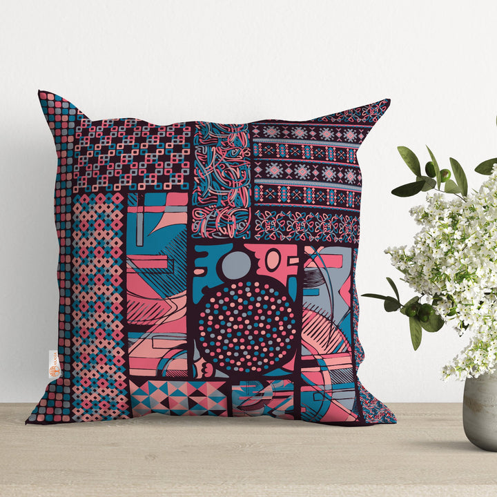 Abstract Pillow Cover|Ethnic Cushion Case|Decorative Pillowtop|Boho Bedding Decor|Cozy Pillowcase|Outdoor Cushion Case|Sofa Throw Pillow