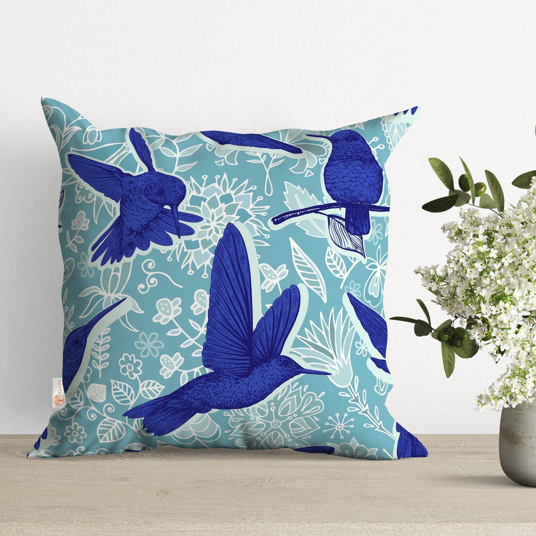 Floral Bird Pillow Cover|Summer Cushion Case|Bird and Flower Pillowtop|Farmhouse Cozy Pillowcase|Outdoor Cushion Case|Sofa Throw Pillow