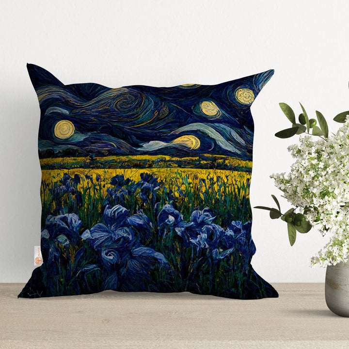 Landscape Pillow Cover|Summer Cushion Case|Starry Night Pillow|Floral Pillowcase|Landscape Pillowcase|Outdoor Sky View Throw Pillowtop