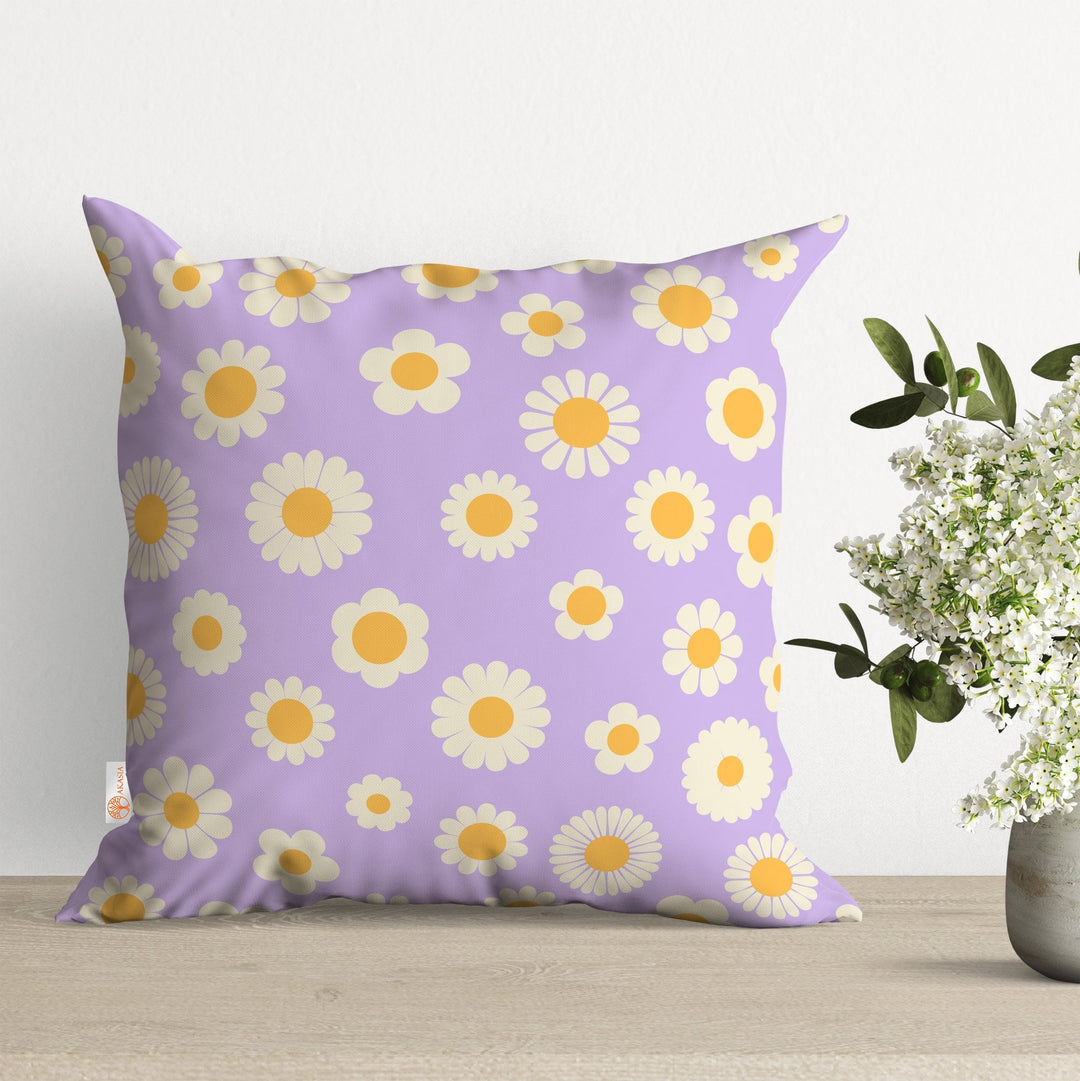 Daisy Pillow Cover|Summer Cushion Case|Floral Pillowtop|Check Pillowcase|Plaid Pillowcase|Outdoor Cushion Case|Decorative Sofa Throw Pillow